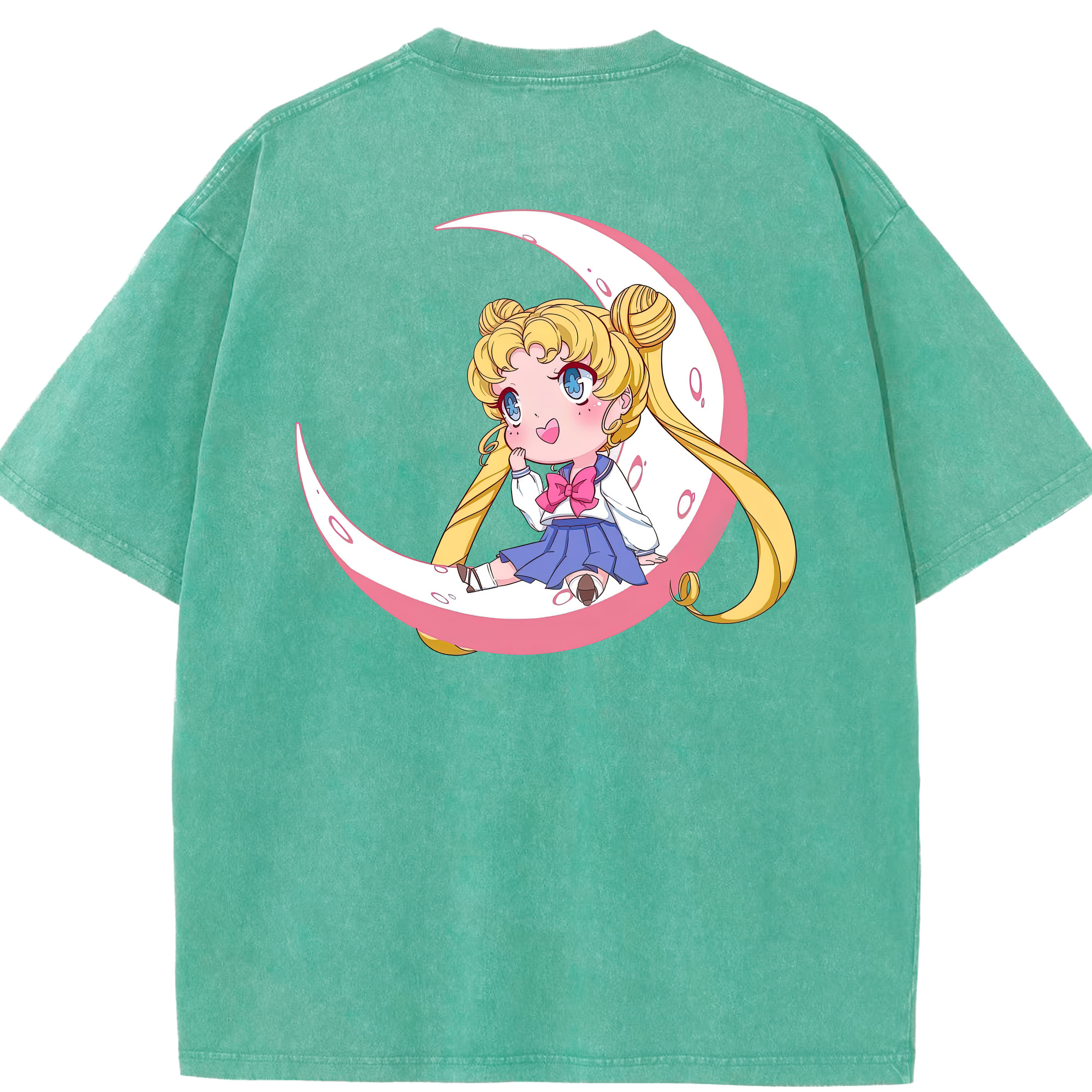 （画像用） 美少女戦士セーラームーン 愛野 美奈子 あいの みなこ Sailor Moon Aino Minako 綿100% ヴィンテージ風 半袖Tシャツ（背面プリント）